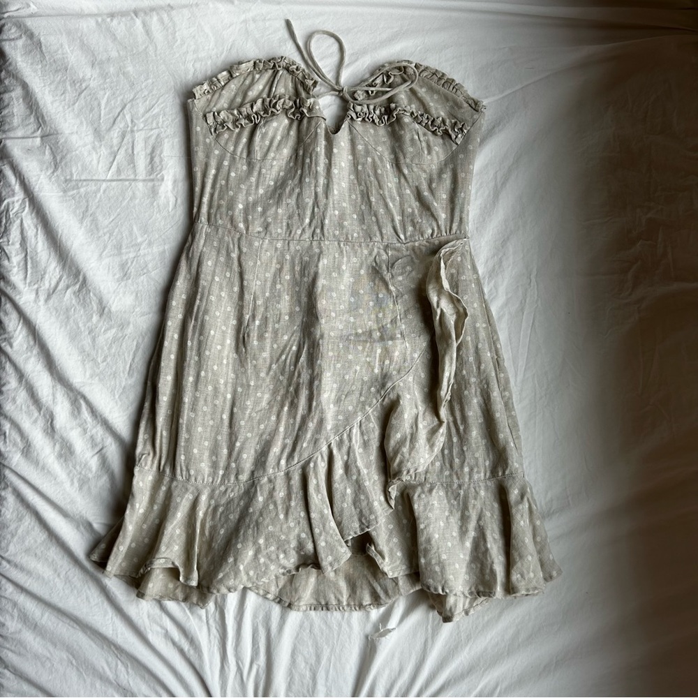 Winston White strapless linen dress. Size M
